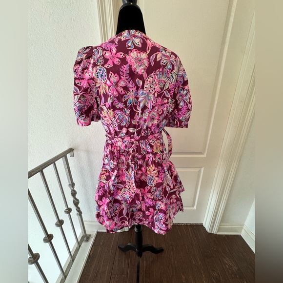 Lilly Pulitzer Sz 14 Amarena Cherry Alexandria Elbow Sleeve Cotton Wrap Dress - Picture 6 of 13